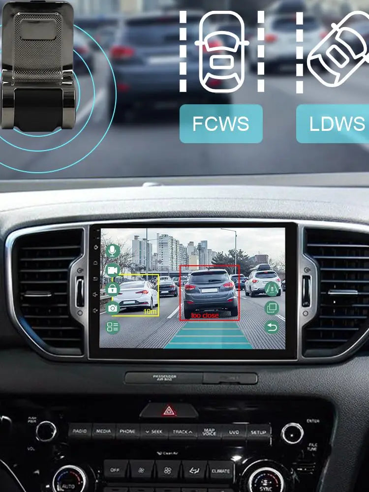 Dash Cam ADAS Car DVR HD 1080P USB Video Recorder For Android Navigation Front and Rear Dual Camera Loop Recording Night Vision