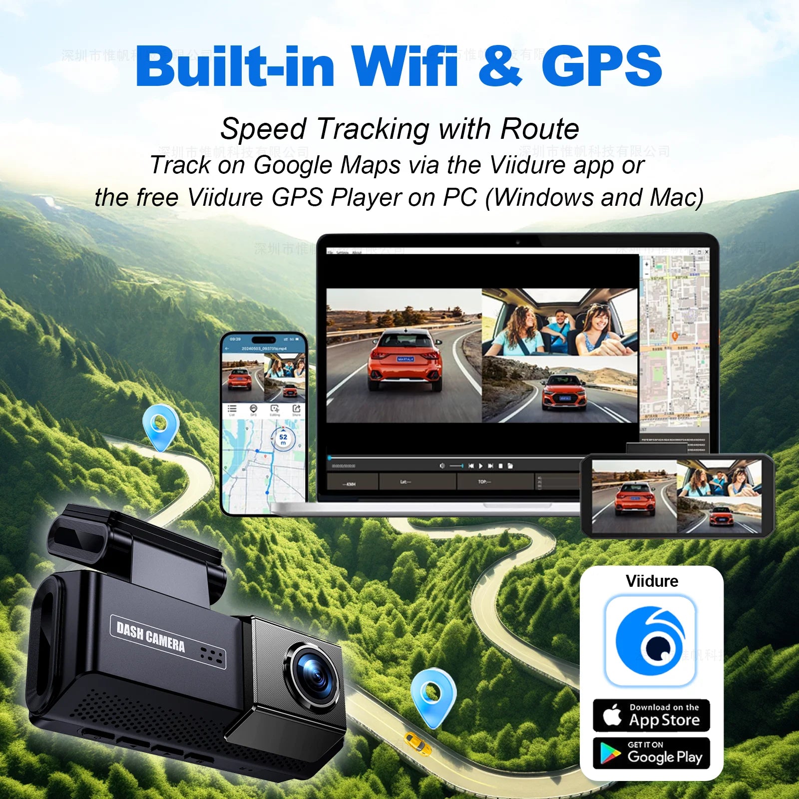 Dash Cam 4K Dual-channel Record 2K HDR 3.69'' IPS TouchScreen 24H Parking Monitor ADAS Car DVR WIFI APP 130° FOV Vehicle Recorde