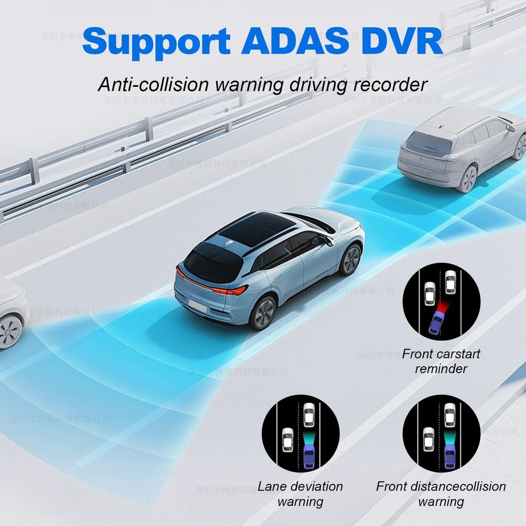 Dash Cam 4K Dual-channel Record 2K HDR 3.69'' IPS TouchScreen 24H Parking Monitor ADAS Car DVR WIFI APP 130° FOV Vehicle Recorde