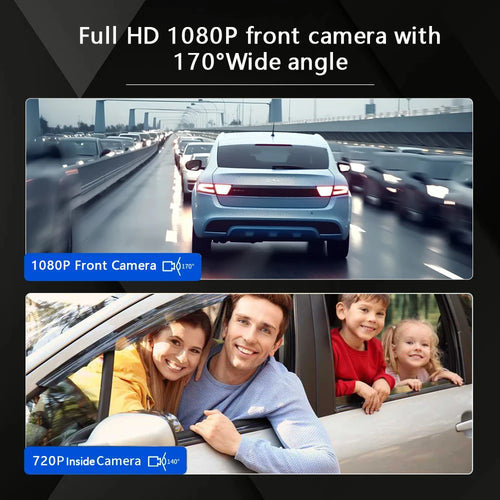 Dash Cam for cars 1080P Car DVR Video Recorder Dual car camera Front Inside View Camera Loop Recording WiFi Monitor Dashcam