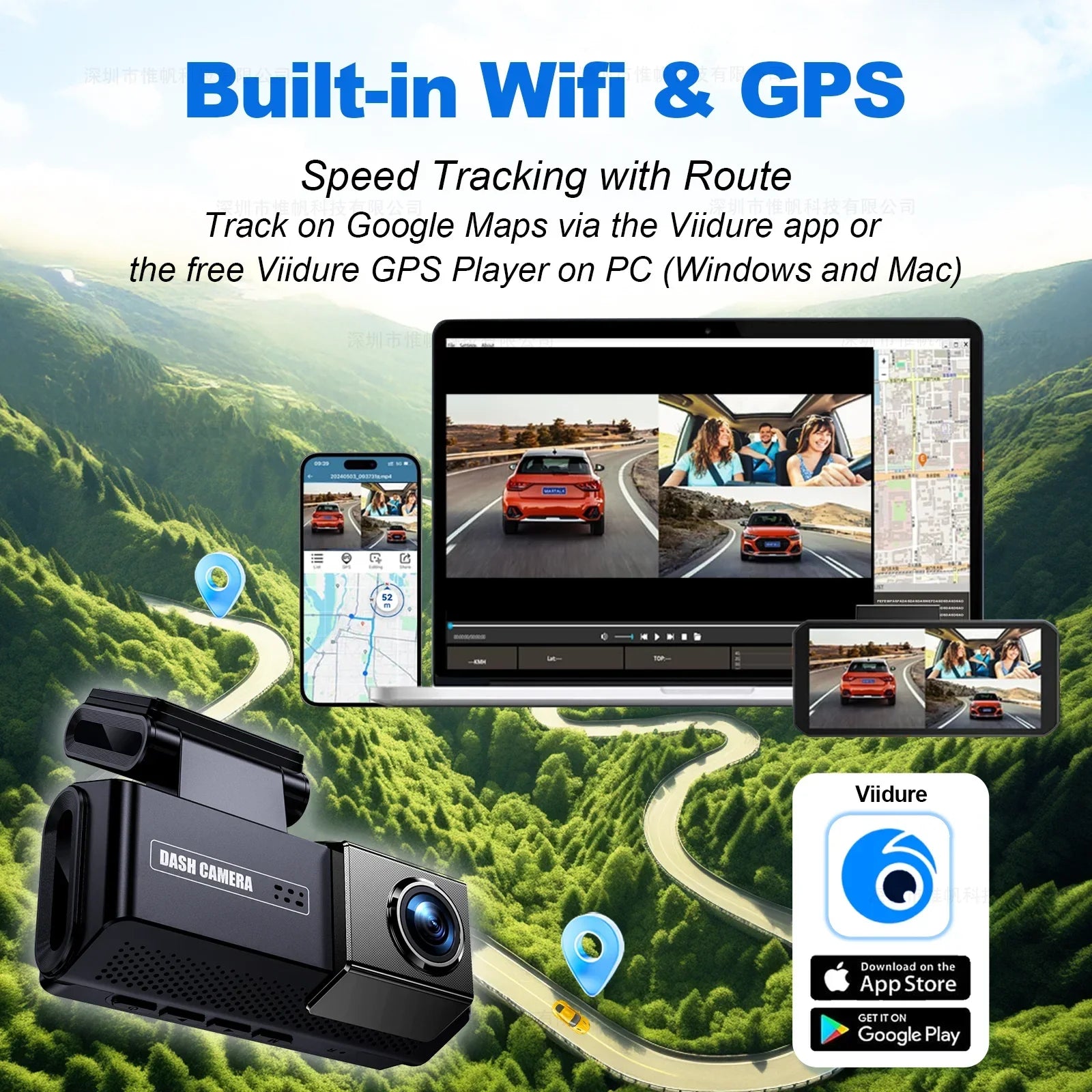 Dash Cam 4K Dual-channel Record 2K HDR 3.69'' IPS TouchScreen 24H Parking Monitor ADAS Car DVR WIFI APP 130° FOV Vehicle Recorde