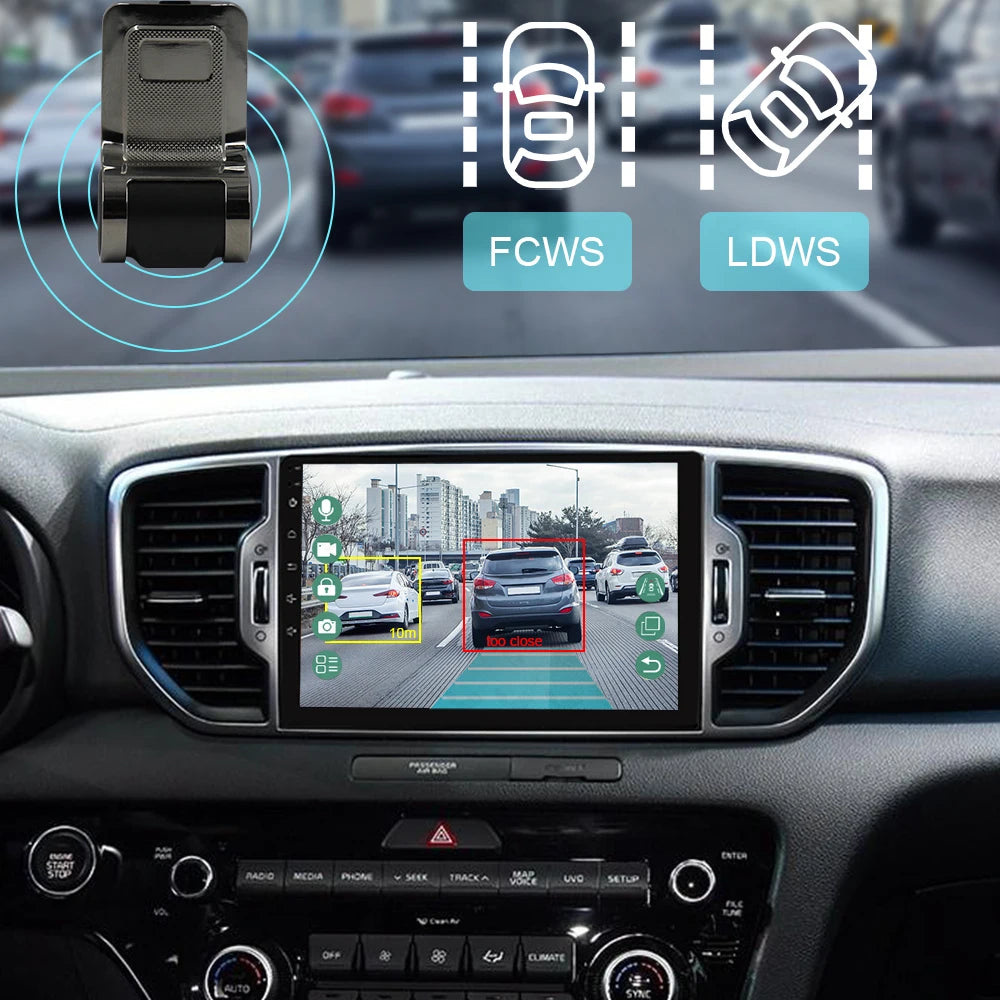 Dash Cam ADAS Car DVR HD 1080P USB Video Recorder For Android Navigation Front and Rear Dual Camera Loop Recording Night Vision
