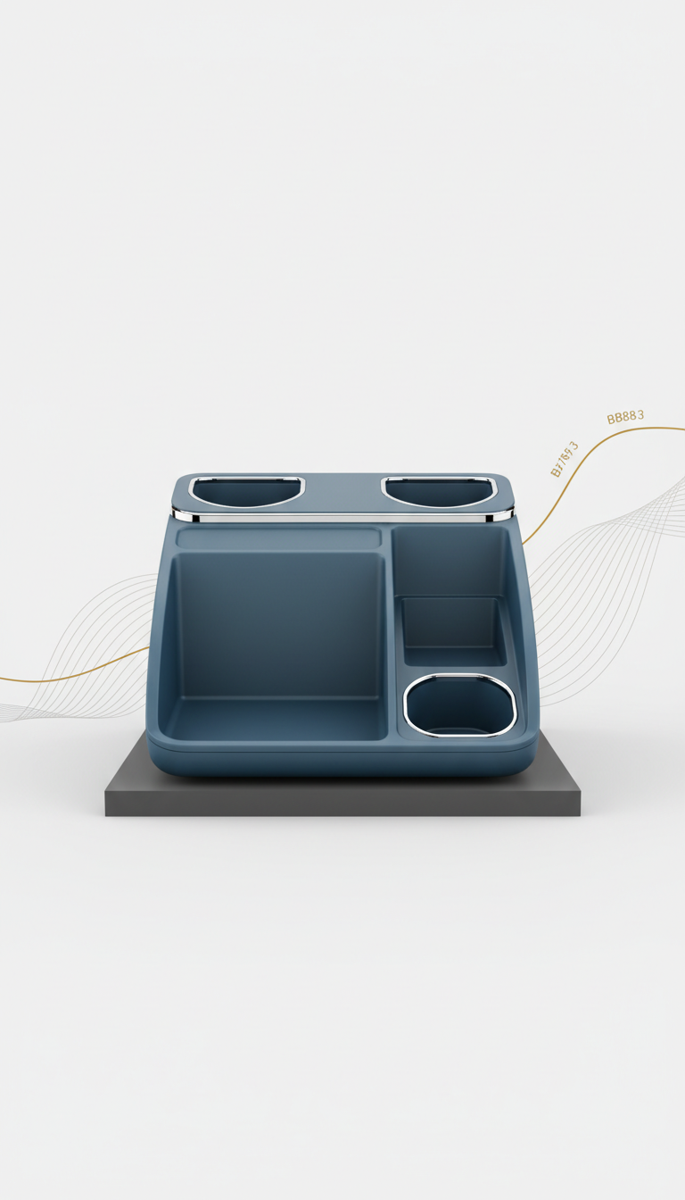 Steel blue multifunctional center console organizer